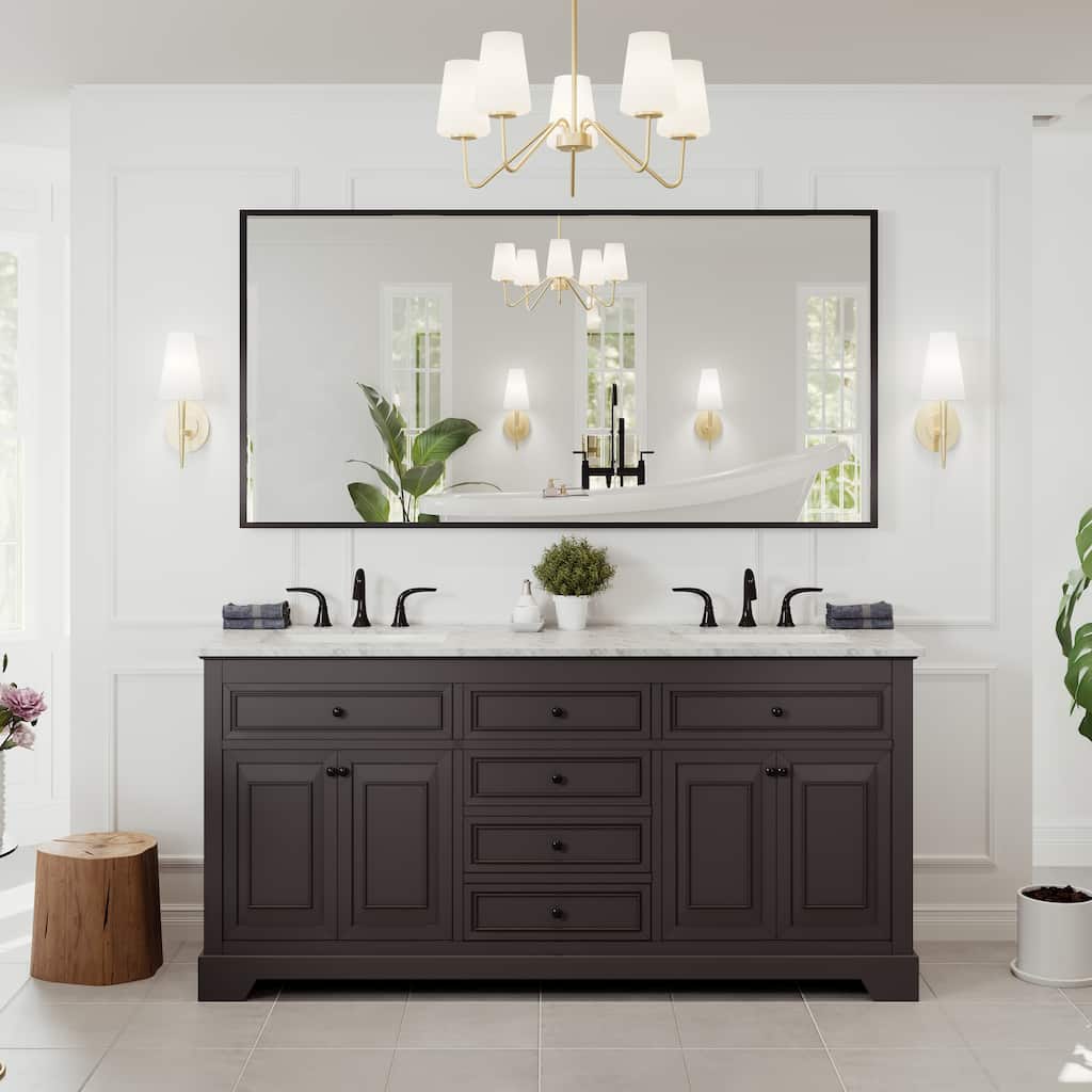 Eviva Black 58" x 28" Rectangular Black Metal Framed Mirror - N/A