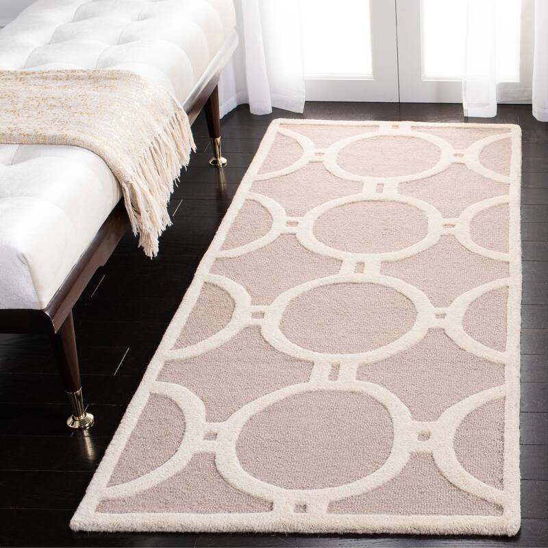 SAFAVIEH Handmade Cambridge Arah Modern Moroccan Wool Rug - 2'6" x 6' Runner - Beige/Ivory - Runner