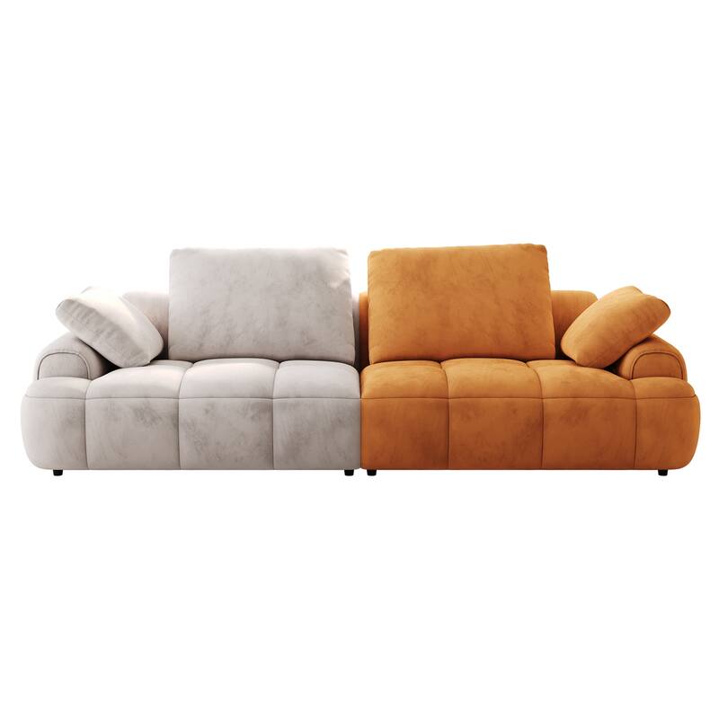 Spacious 86.6" Suede Fabric Two Seat Sofa with Comfortable Seating