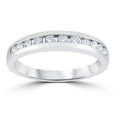1/3ct Channel Set Diamond Wedding Ring Solid White Gold