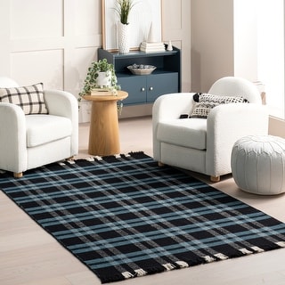Nuloom Denton Country Plaid Wool Fringe Area Rug