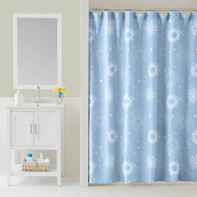 Lemon Tree Uriel 72x72 Blue Shower Curtain