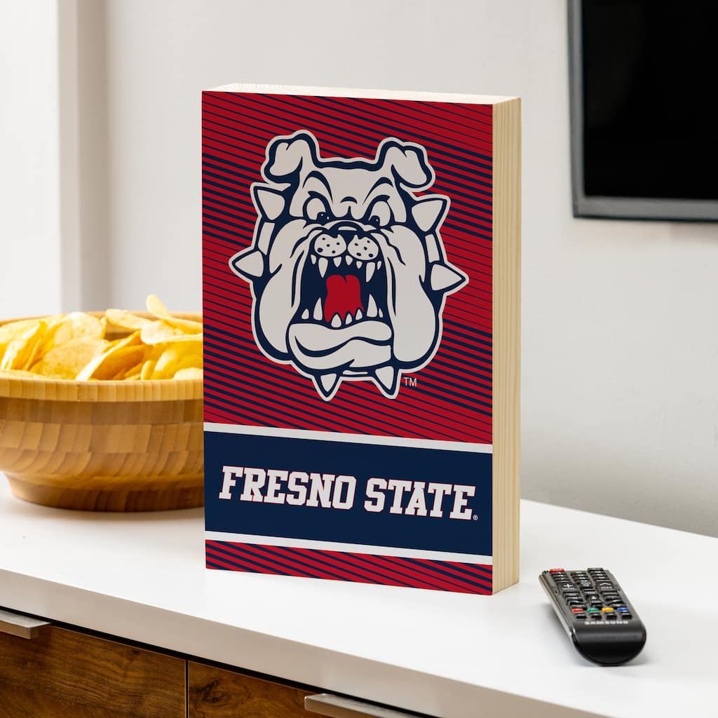 Fresno State Wooden Tabletop Mantel Shelf Sign