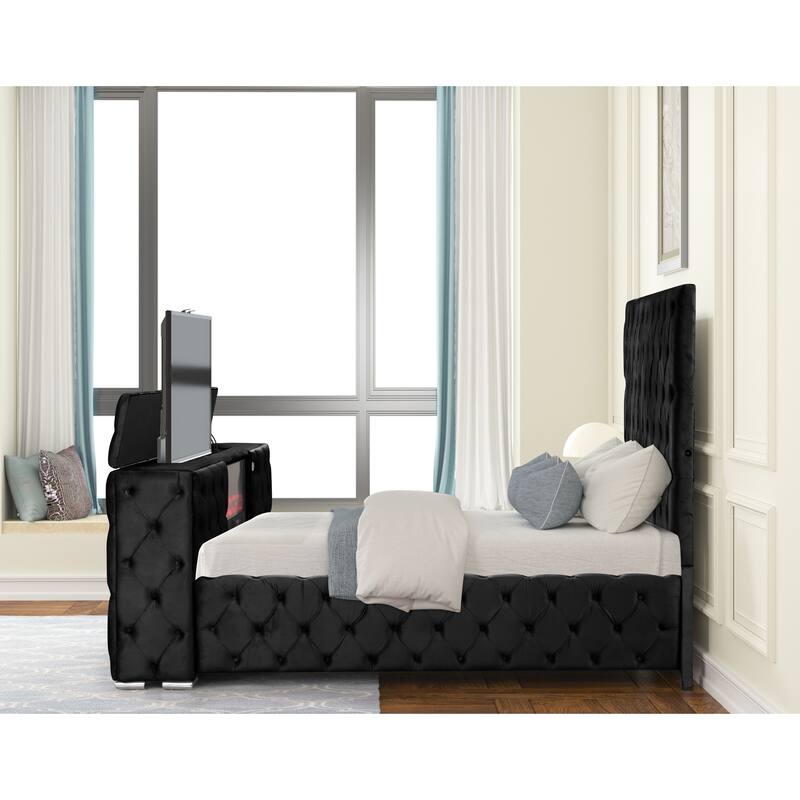 Encore King / Queen Bed in Beige / Black / Gray