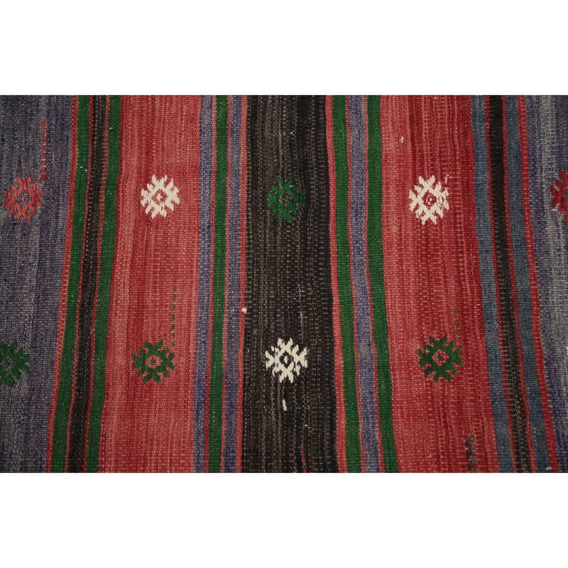 Hand Woven Oriental 100% Wool Carpet Southwestern Tribal Multi-Colored Kilim Area Rug - 9' 9'' X 4' 10''