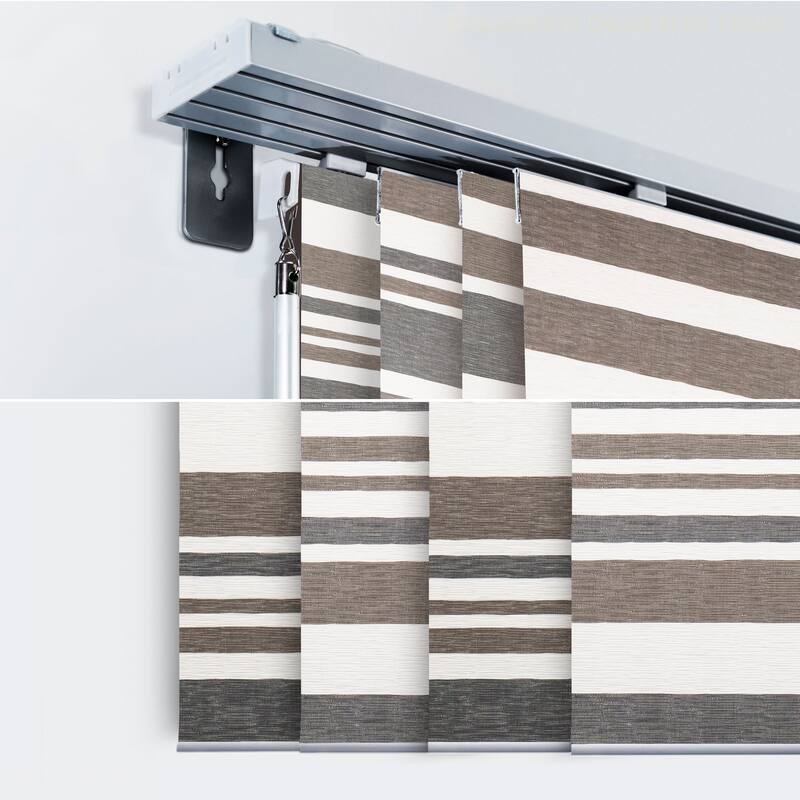 GoDear Design Natural Woven Adjustable Sliding Panel, Vertical Blinds, Barcode Series, 45.8"- 86" W x 96" L