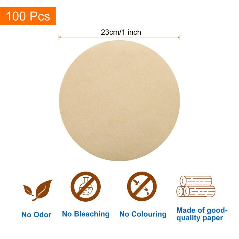 100pcs Parchment Paper Rounds, 9 Inch Baking Paper Parchment Sheet - Brown