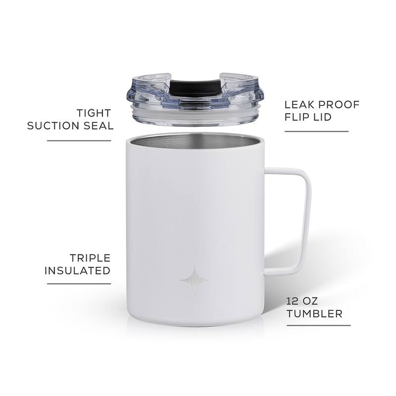 JoyJolt Vacuum Insulated Stainless Steel Tumbler Mug with Lid & Handle - 12 oz - 12 oz