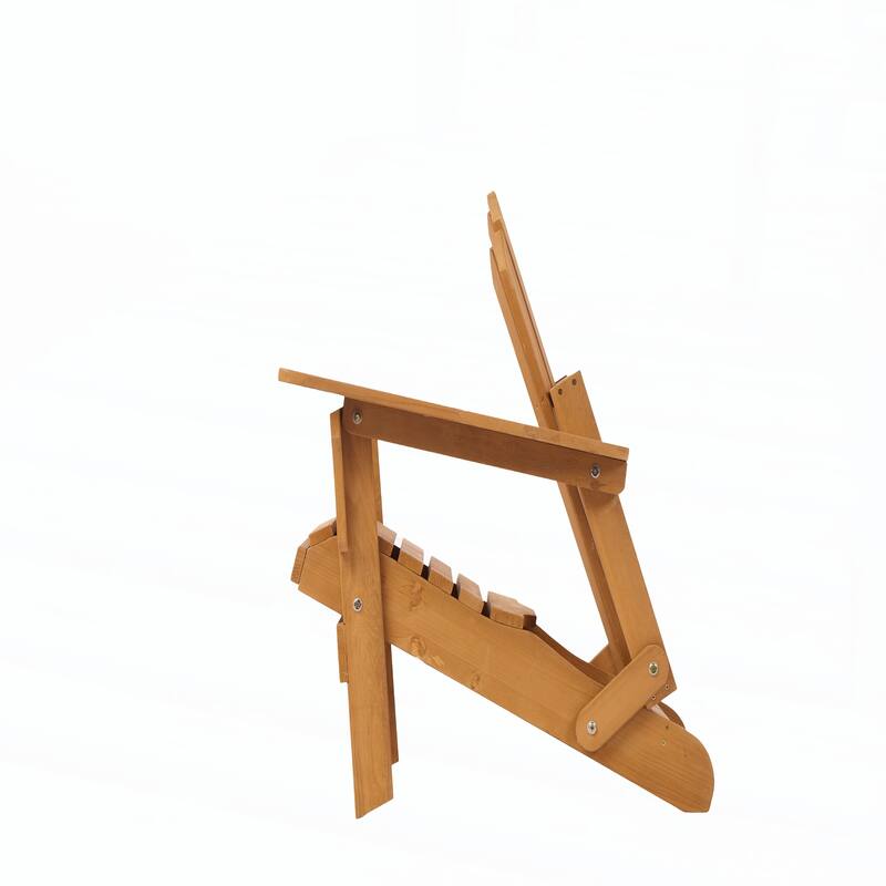 Outdoor Wooden Folding Adirondack Chair with Retractable Ottoman