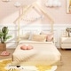 preview thumbnail 27 of 31, Costway Twin Size Floor Bed for Kids with Chimney Headboard & Handrail
