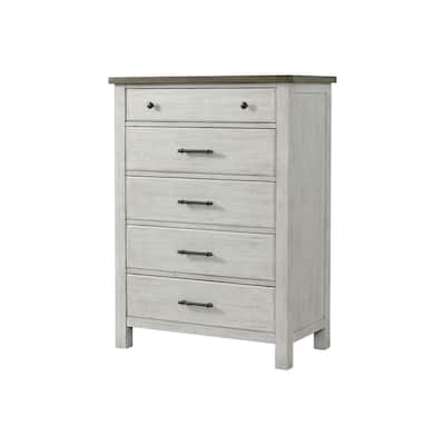 Timber Ridge 5-Drawer Wood Chest, Weathered Washed Sierra