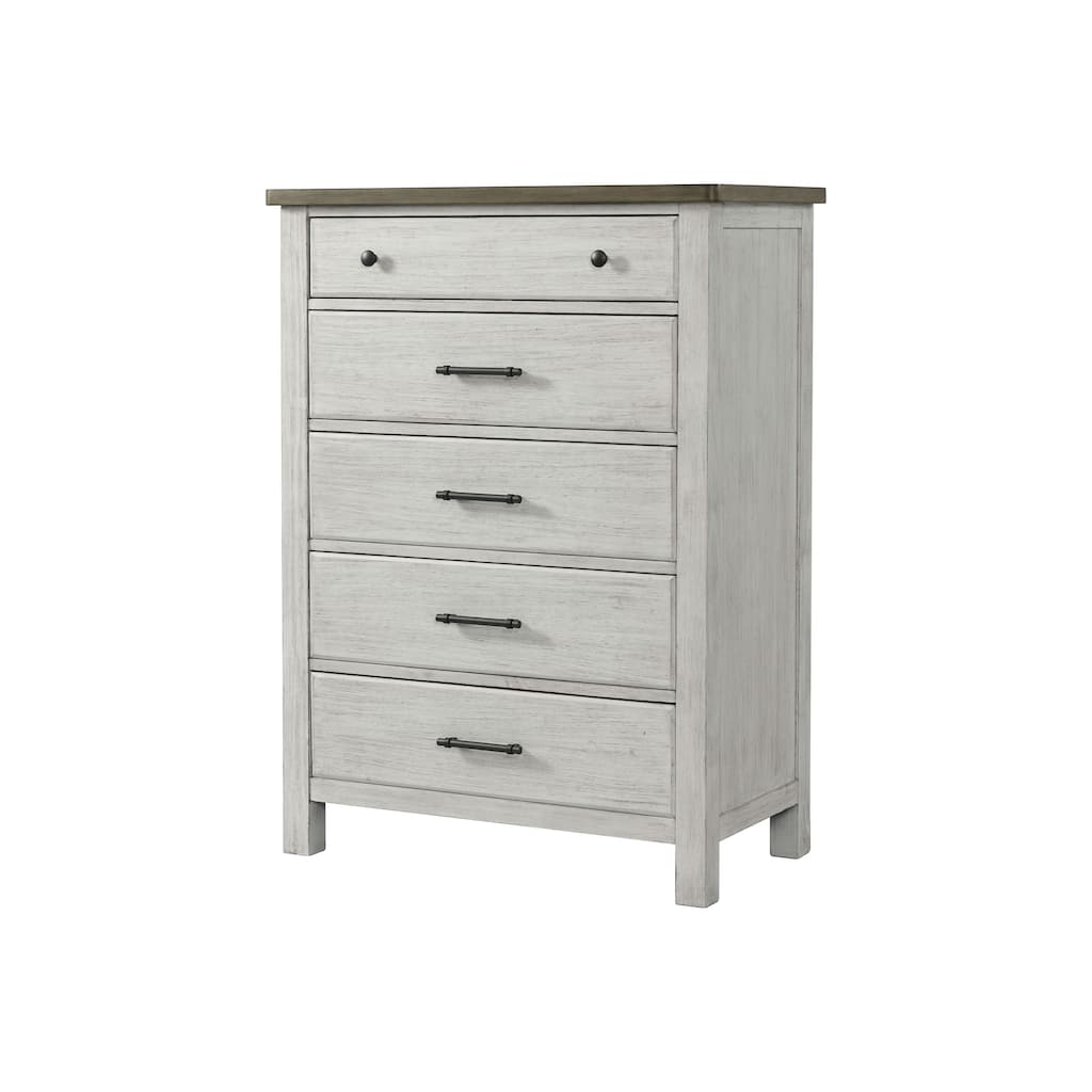 Timber Ridge 5-Drawer Wood Chest, Weathered Washed Sierra