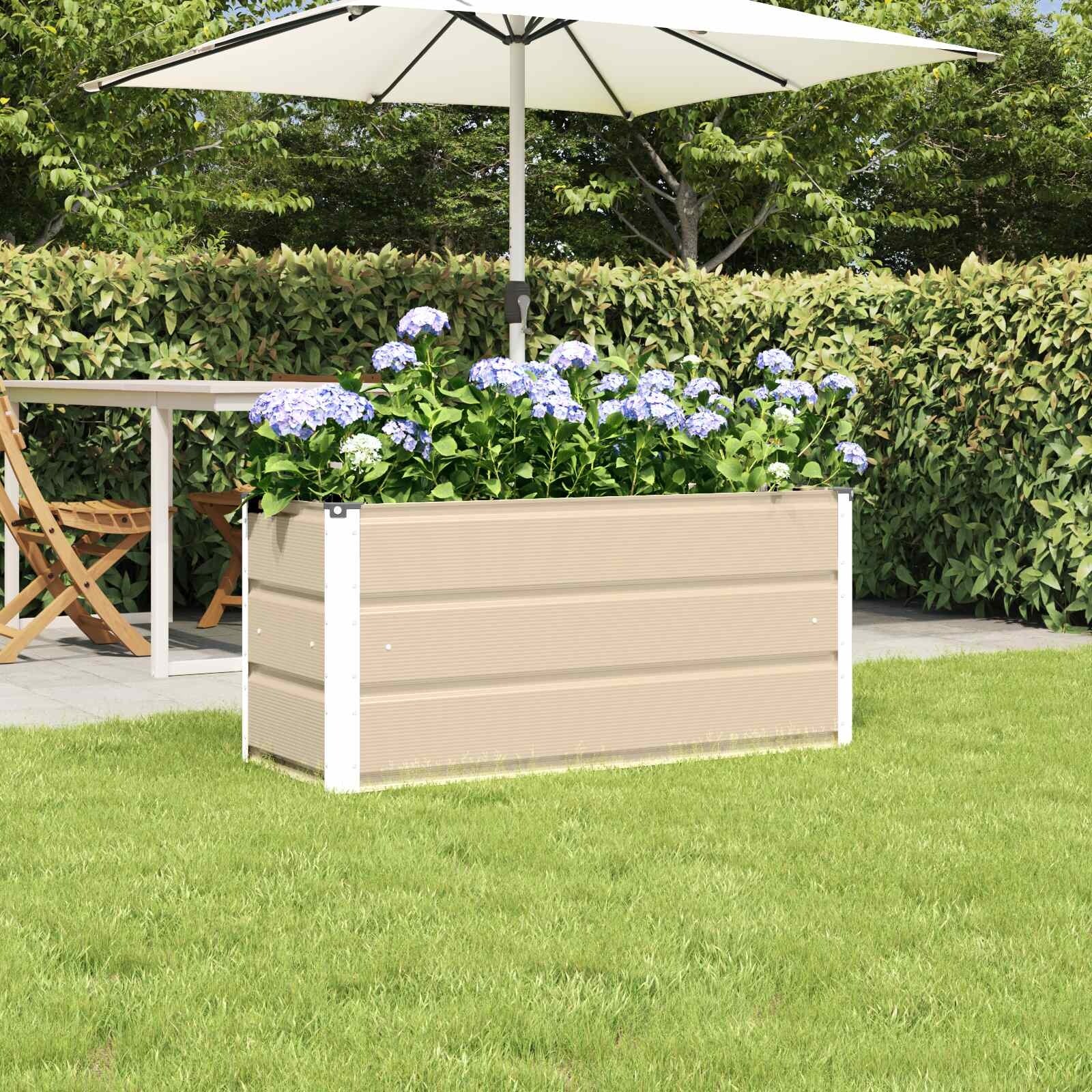 vidaXL Planter in Steel - 39.37 x 15.75 x 17.72"