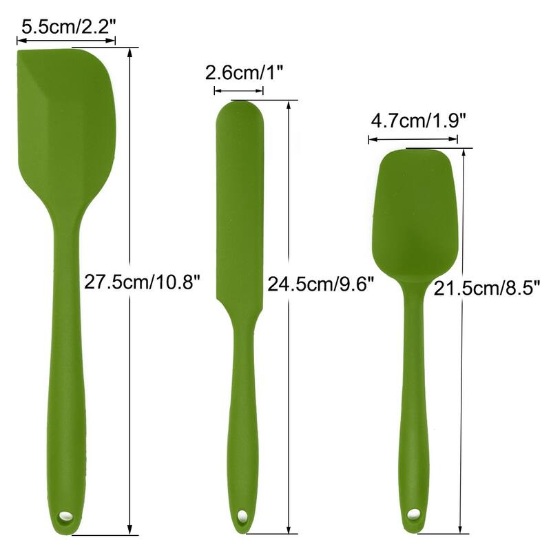 Silicone 3Pcs Heat Resistant Non-scratch Turner Non Stick Spatulas Set