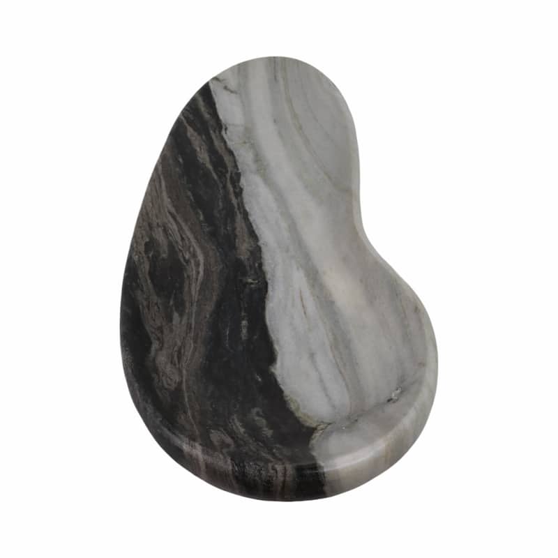Modern Curved Marble Handcrafted Accent Tray - Home Decor - 5" Gray - 29.75"