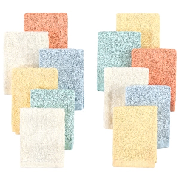 slide 1 of 1, Hudson Baby Infant Girl Rayon from Bamboo Woven Washcloths 12pk, Soft Neutral, One Size - Soft Neutral - One Size One Size - Soft Neutral