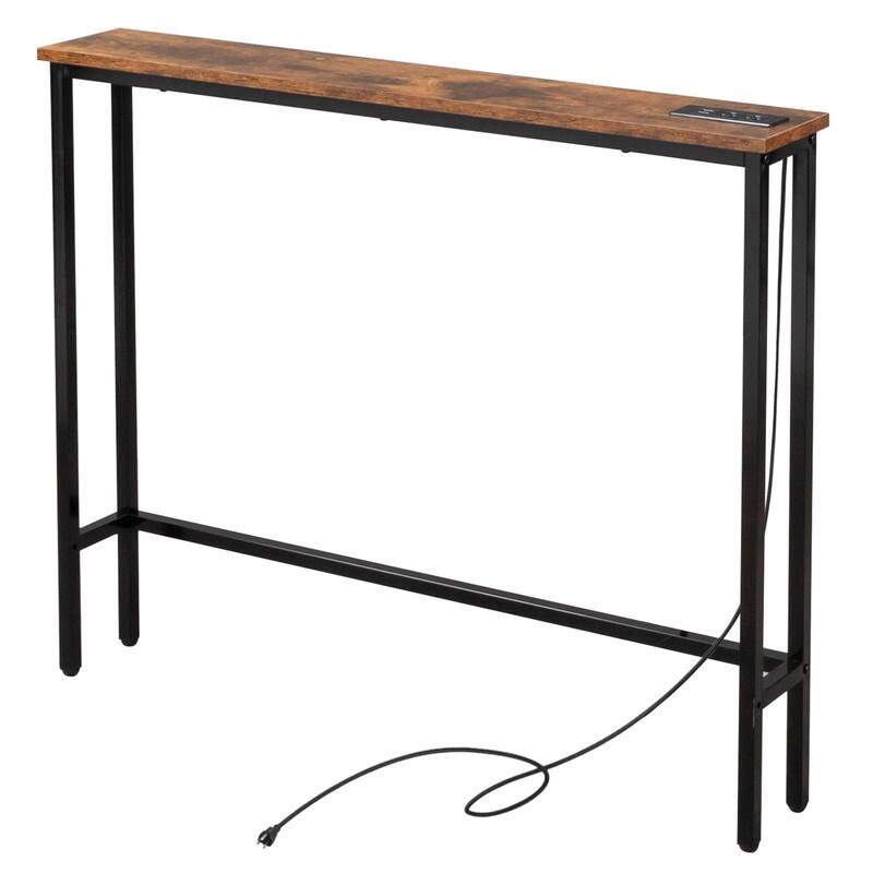 1 Piece Triamine + Iron 100 * 15 * 79cm with Power Strip Foyer Table