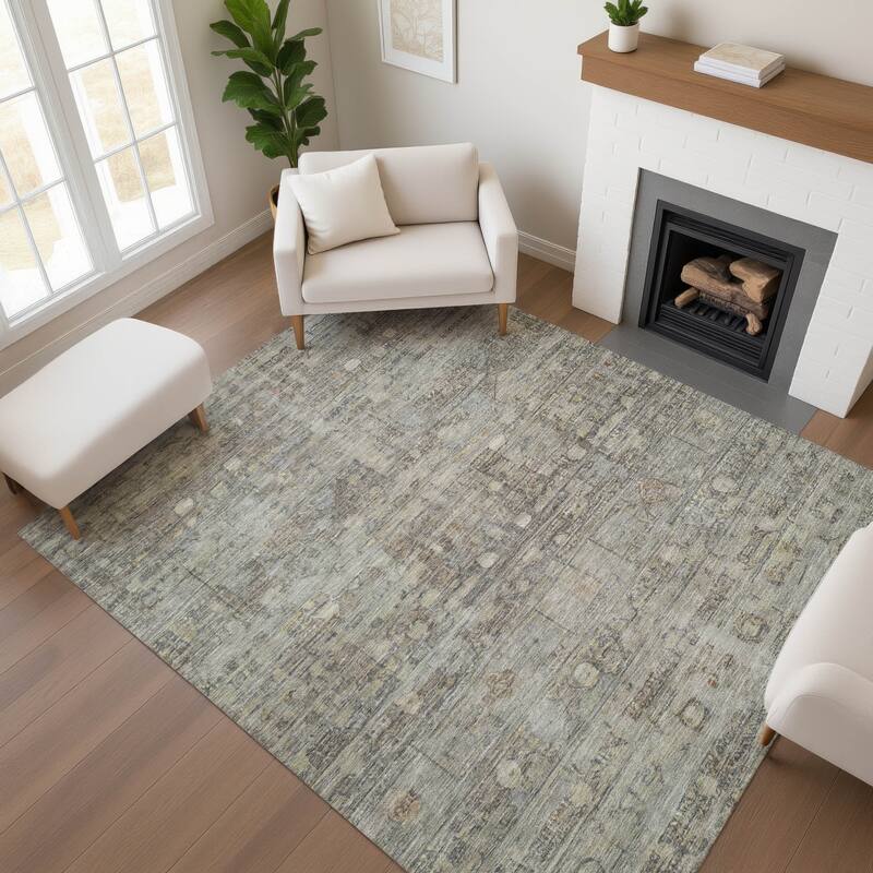 Premium Washable Super Soft Vintage Traditional Mayfield Rug - Taupe - 5' x 7'6"