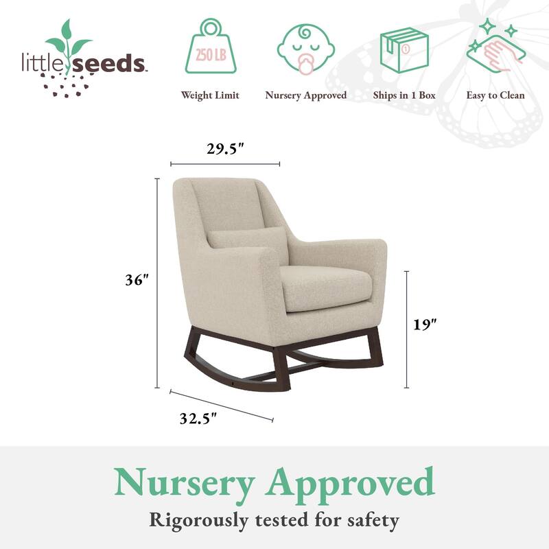 Little Seeds Sophie Mid-Century Rocker with Lumbar Pillow