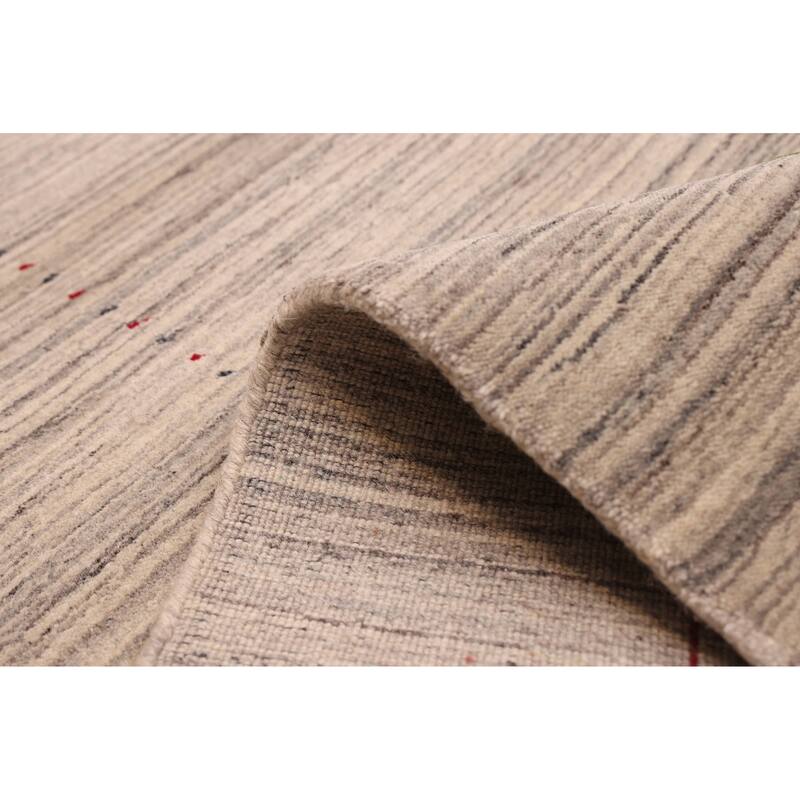 ECARPETGALLERY Hand Loomed Kashkuli Gabbeh Grey Wool Rug - 6'2 x 8'9