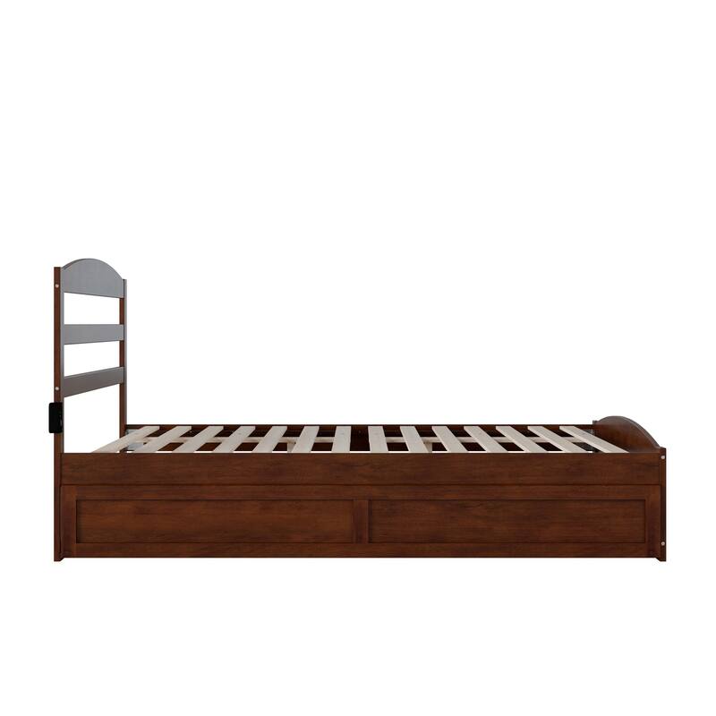 Warren Solid Wood Platform Bed with Footboard and Twin XL Trundle