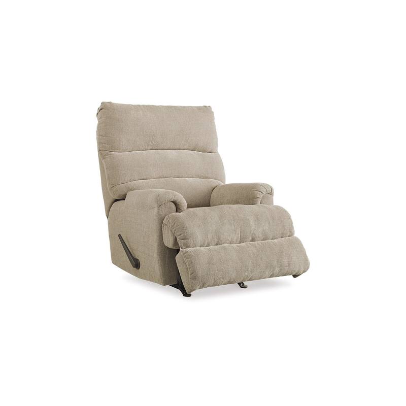 Mansi Manual Rocker Recliner Chair, Dusk Gray Tweed Weave Polyester