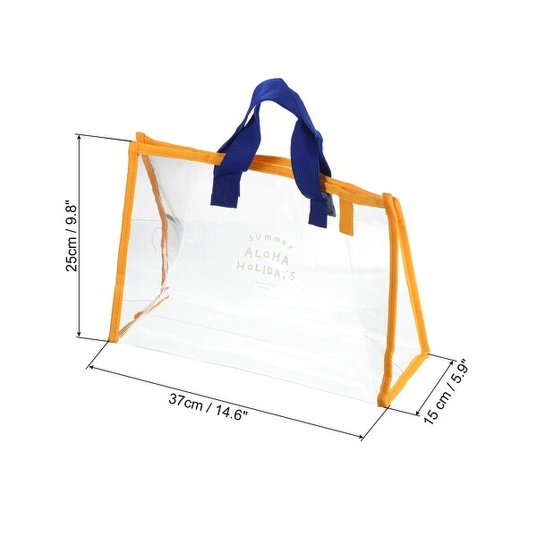 Clear Tote Bag Beach Bag Toiletry Pouch with Handle Strap - Bed