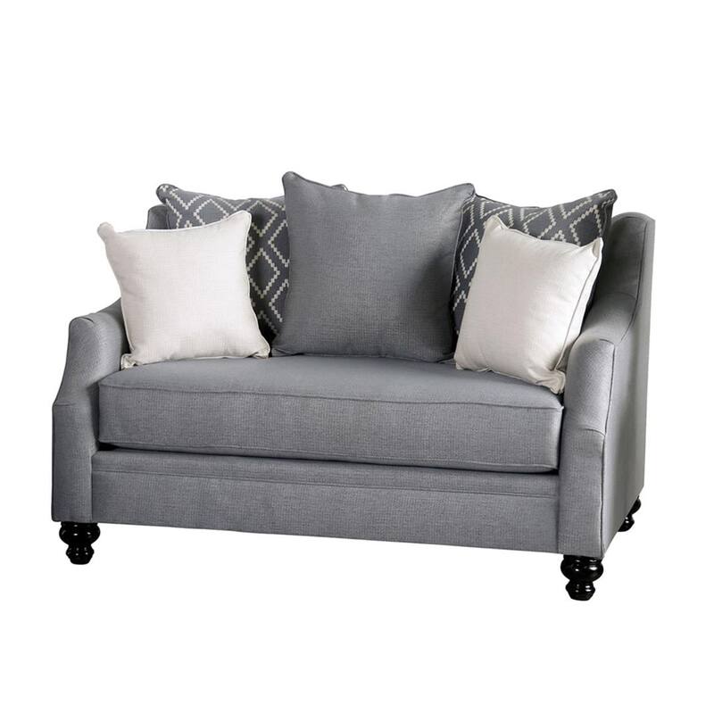 Efyn Sofa and Loveseat Set, Loose Pillow Back, Light Gray Burlap Weave