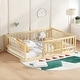preview thumbnail 67 of 102, Montessori Floor Bed with Fence Guardrail and Removable Door Toddler Floor Wood Bed Frame for Kids Boys Girls Children's Room