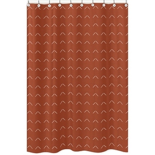 Boho Arrow Bathroom Fabric Bath Shower Curtain - Ivory Burnt Orange Modern Farmhouse Southwest Shabby Chic for Bohemian Diamond