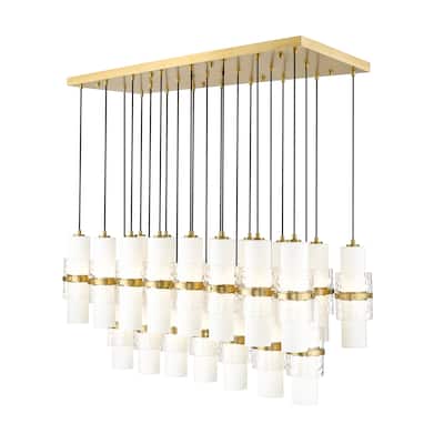 Cayden 23 Light Linear Chandelier in Modern Gold - Modern Gold