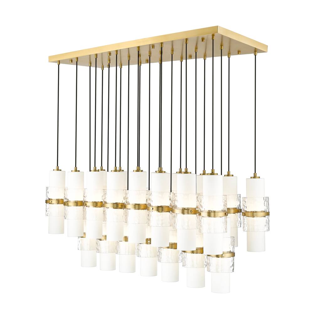 Cayden 23 Light Linear Chandelier in Modern Gold - Modern Gold