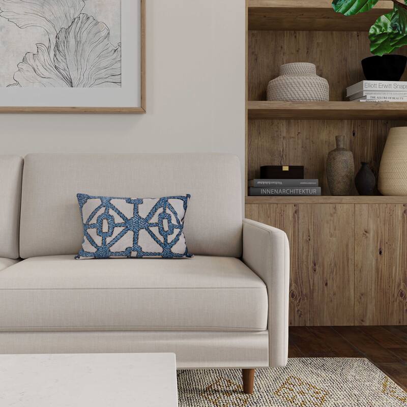 Rizzy Collection Natural Geometric Modern Throw Pillow