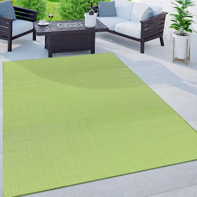 Solid Indoor/Outdoor Flatweave Waterproof Backyard Patio Area Rug