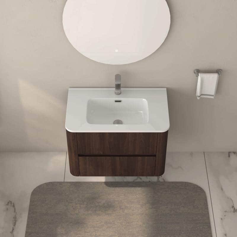 Bathroom Vanity with Sink Wall Mounted Cabinet with 2 Fluted Drawers - 30" W x 20.47" H