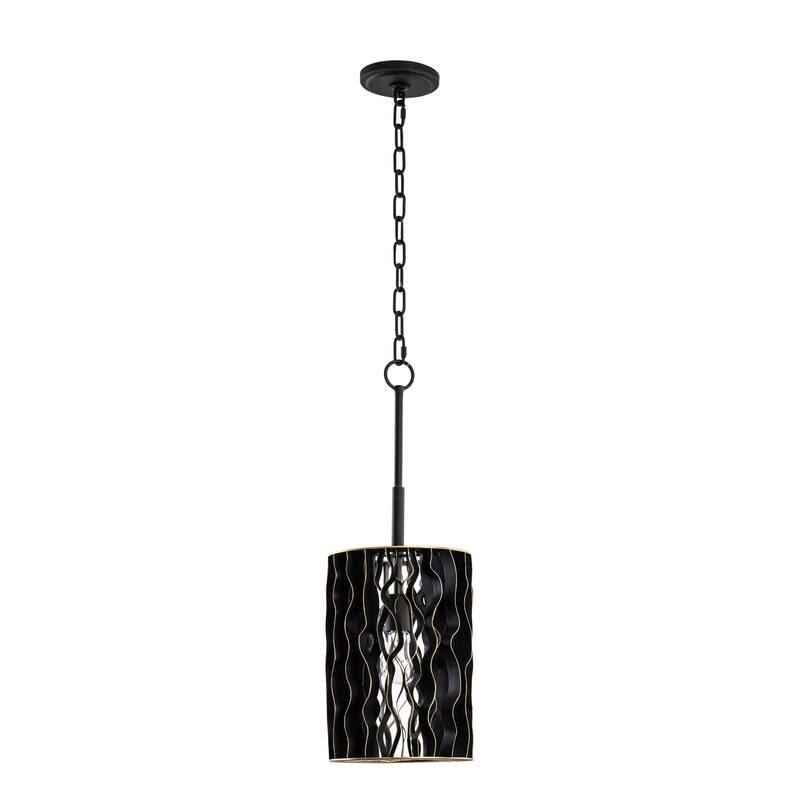 Varaluz Estela 1-Light Mini Pendant - Matte Black/French Gold
