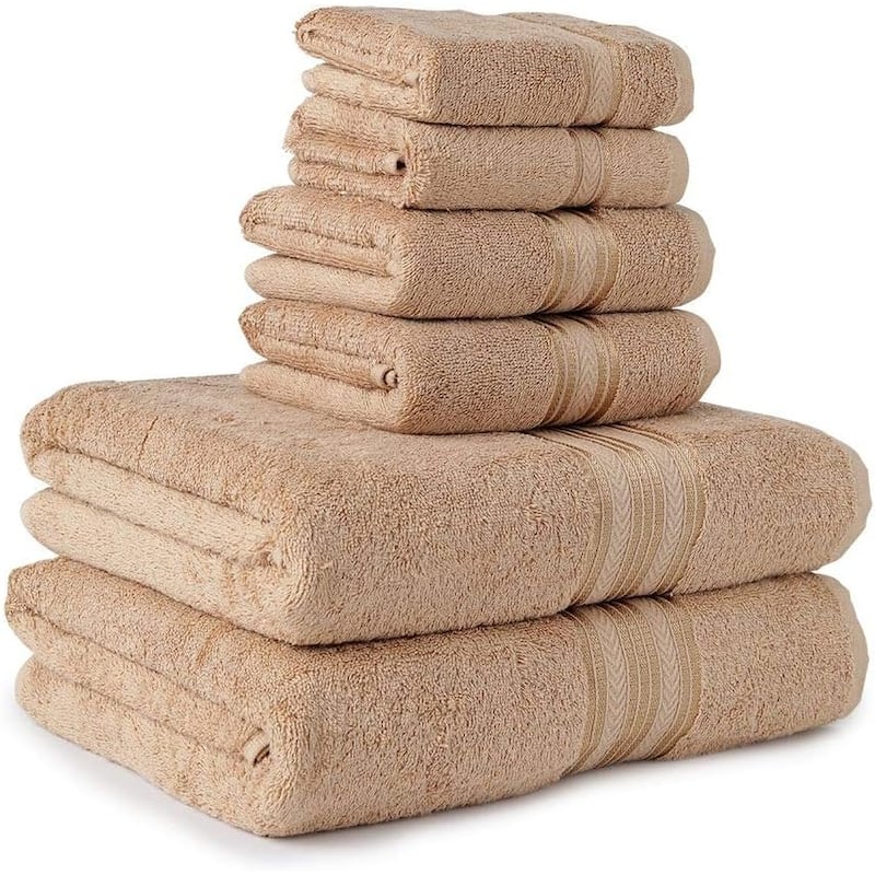 Décor&More BathEssentials 100% Cotton Extra Heavy 6 Piece Bath Towel Set - Mocha
