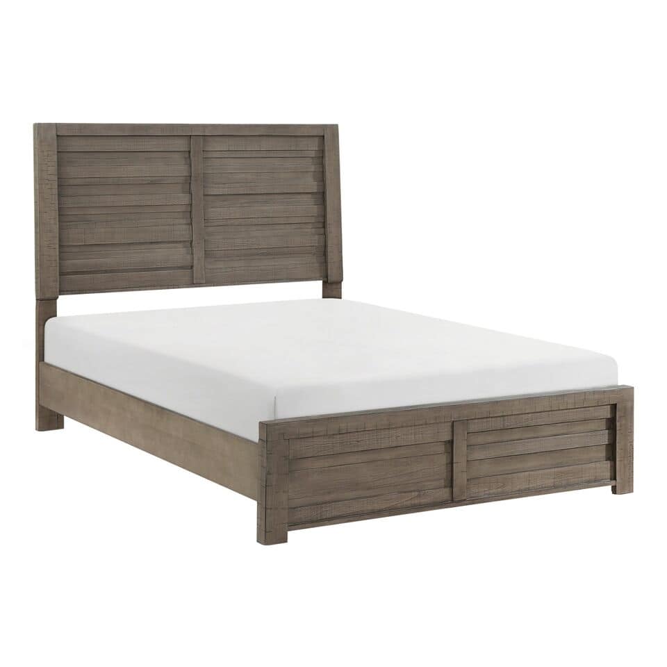 Rustic Style Gray Finish Wooden Panel Bed 1pc
