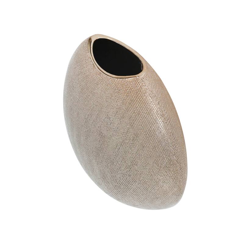 Ceramic Teardrop Textured Surface Vase - Silver