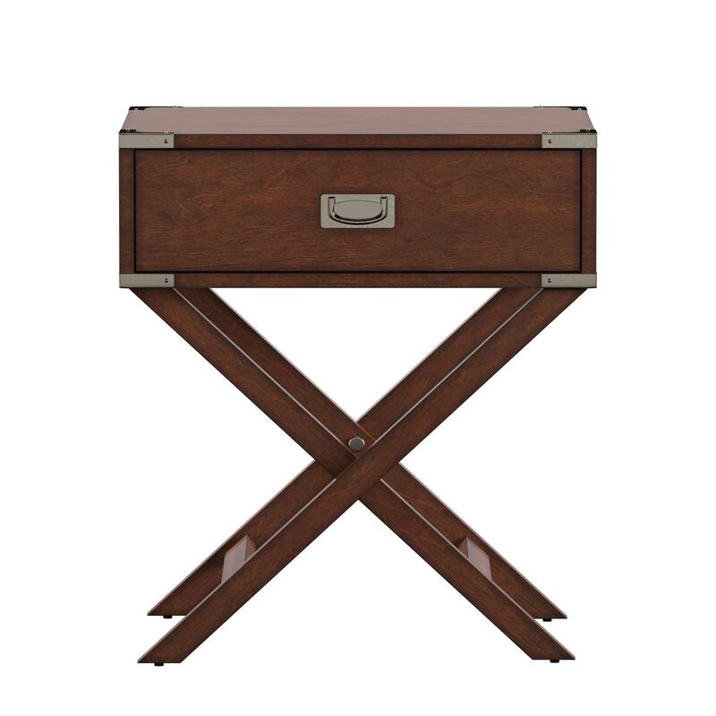 Kenton X Base Wood Accent Campaign Table by iNSPIRE Q Bold