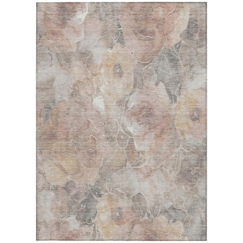 HomeRoots Floral Transitional Rectangle Outdoor Rug