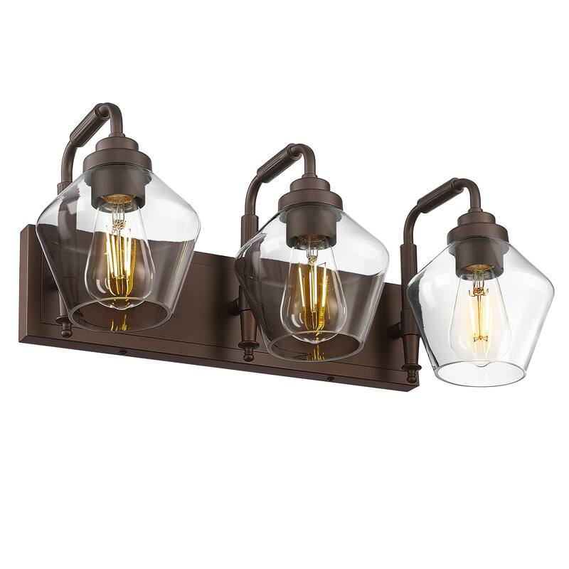 Modern 3/4-Light Bathroom Vanity Light in Oil-Rubbed Bronze/Gold