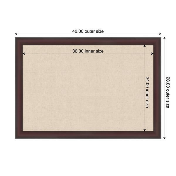 dimension image slide 18 of 91, Amanti Art Framed Fabric Pinboard Natural Linen Printed Bulletin Board