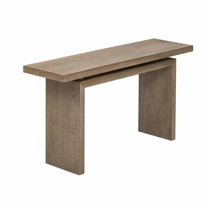 Modern Ash Veneer Console Table - Simple Style with Innovative Tabletop Design
