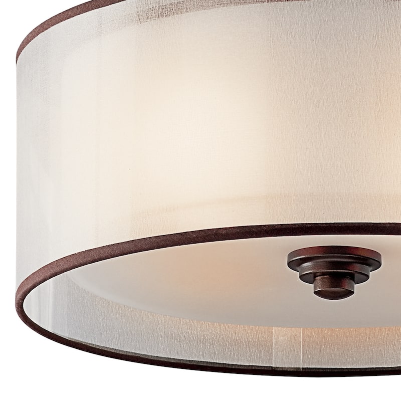 Kichler Lighting Lacey Collection 3-light Mission Bronze Semi-Flush Mount