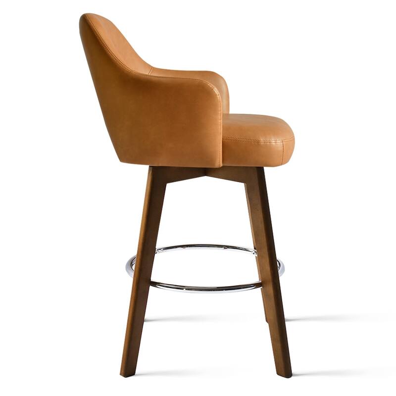 Faux Leather Swivel Contemporary Upholstered Counter Height Stools 1PK