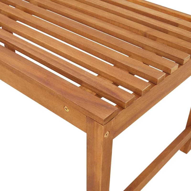 vidaXL Garden Bench Brown 100 x 50 x 91cm Solid Acacia wood - 39.4 x 19.7 x 35.8