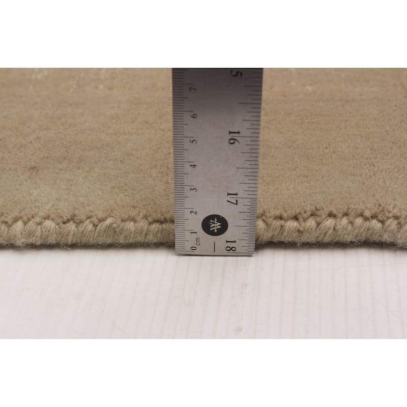 ECARPETGALLERY Hand Loomed Kashkuli Gabbeh Khaki Wool Rug - 6'6 x 9'11