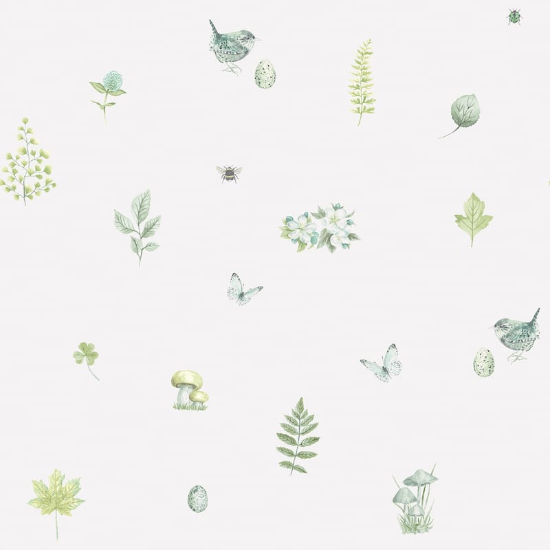 Galerie Wallcoverings Just Kitchens Meadow Spot Vinyl on Non-woven Matte Wallpaper Roll - 33 feet x 21 inches - White