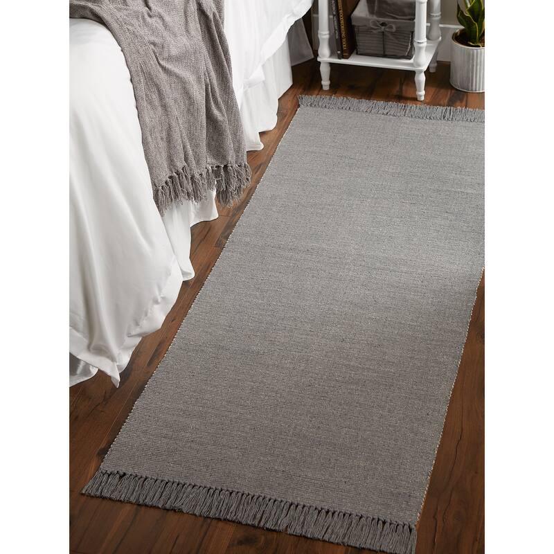 DII Gray and Off White 2-Tone Ribbed Rug 2x3 Ft - 24.0 In. L X 36.0 In. W X 0.2 In. H